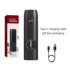 Electric Salt and Pepper Grinder Set with Charging Base and LED Light Adjustable Coarseness Automatic Spice Herb Mill