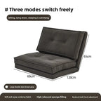 Leisure Corduroy Folding Lazy Sofa Living Room Single Sofa Small-sized Household Cream Style Reclining Foldable Sofa Bed New