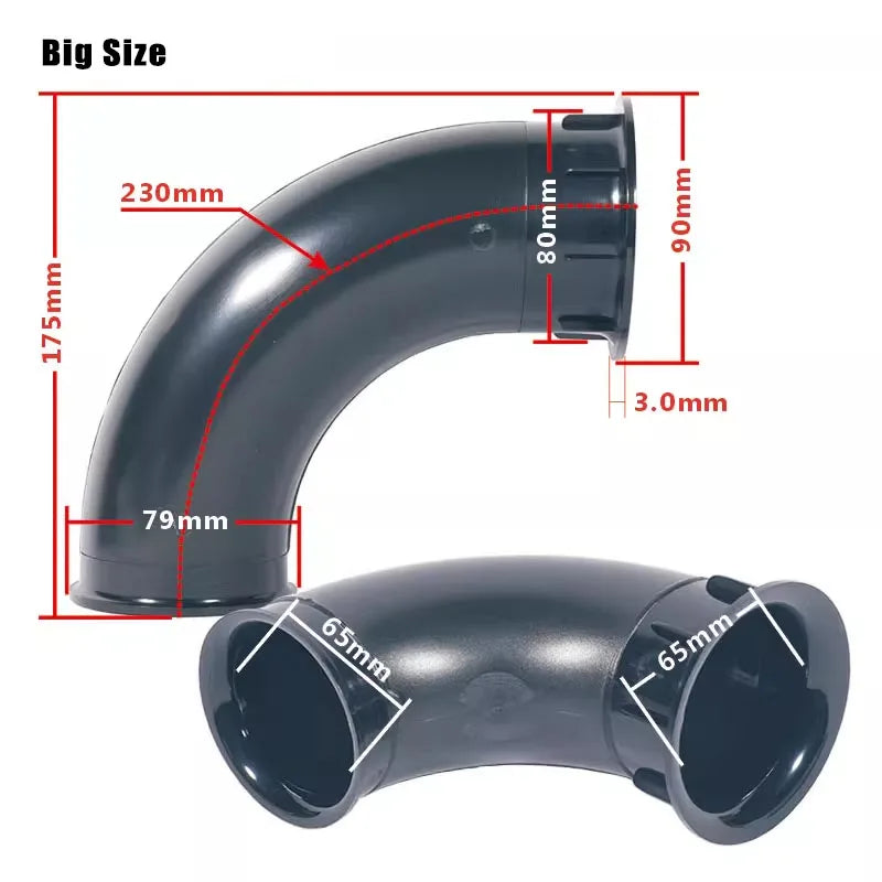 Black Curved Speaker Box Port Tube for 8inch to 12inch Bass Inverted Guide Tube Curved Vent Speaker Tube for Home Audio Systems