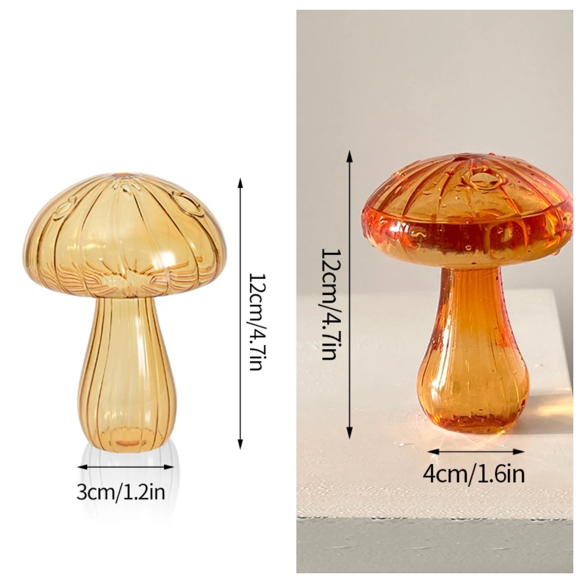 Mushroom Vase Flower Bottle Glass Vase Decoration Home Hydroponics Pot Table Ornament Room Decor Mushroom Accessorie Home Decor
