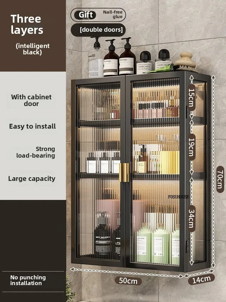 Japanese Acrylic Bathroom Cabinet Wall-mounted Mirror Box Transparent Bathroom Cabinets with Storage Rack Bathroom Furniture
