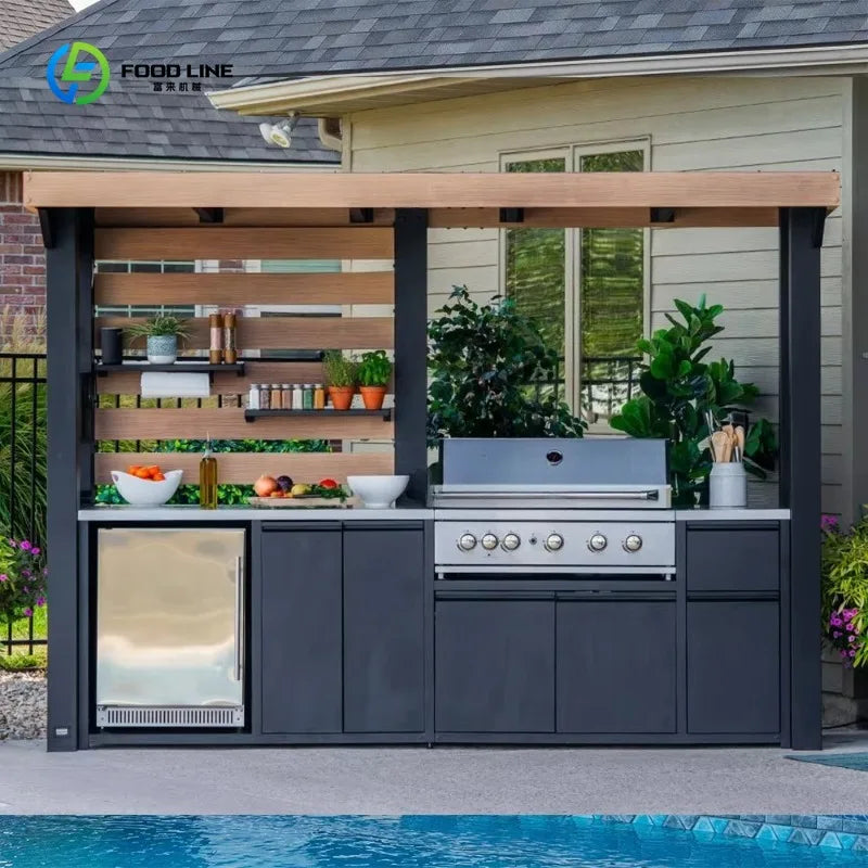 Customized Multi Functional Outdoor Cabinet Mobile Kitchen House Mobile Food Shop Ready To Use Outdoor Food Service Equipment