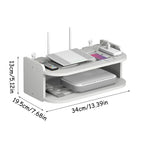 2 Tier Floating Shelves Wifi Router Hanging Layer Multi Tap Outlet Set Top Box Holder Cable Bracket Wall Mount Storage Organizer