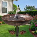 Removable 13 Inch Dia Bowl Metal Bird Bath with Metal Stake Easy To Clean Birdbath Bird Feeder Bowl for Garden Yard Lawn Decor