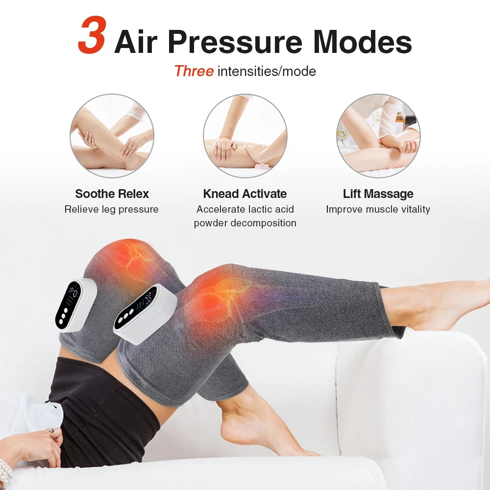 Electric Leg Massager 3-Speed Hot Compress Thigh Calf Massage Relax Muscles Relieve Fatigue Promote Blood Circulation