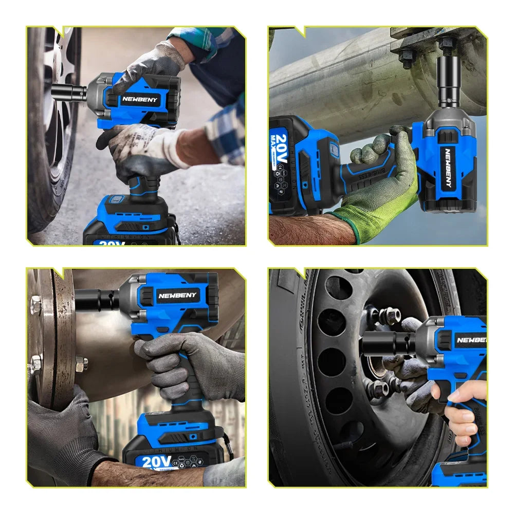 NEWBENY 1000N.m Brushless Electric Wrench 3 Gear Cordless Handheld Impact Wrench Driver Power Tool For Makita 18V Battery Pin