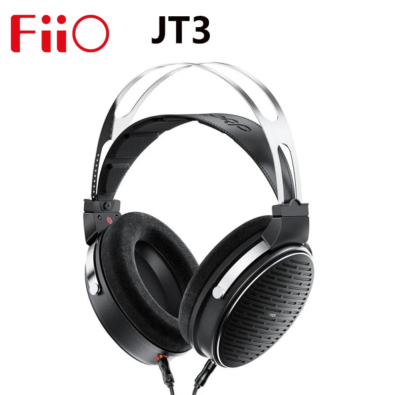 FiiO JT3 Over-Ear lightweight Open HiFi music headphones with wired HIFI fever control and interchangeable cables