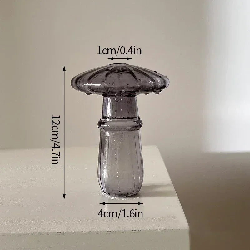 Mushroom Vase Flower Bottle Glass Vase Decoration Home Hydroponics Pot Table Ornament Room Decor Mushroom Accessorie Home Decor