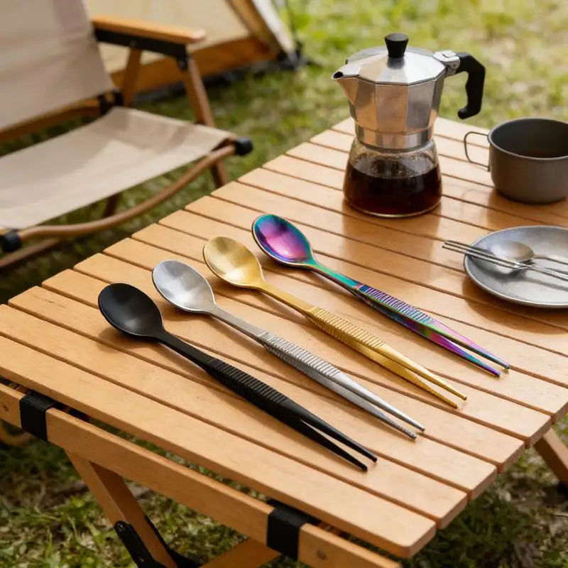 Kitchen Tableware Set Stainless Steel Western Knives Forks Dessert Spoons Food Clips Steak Tweezers