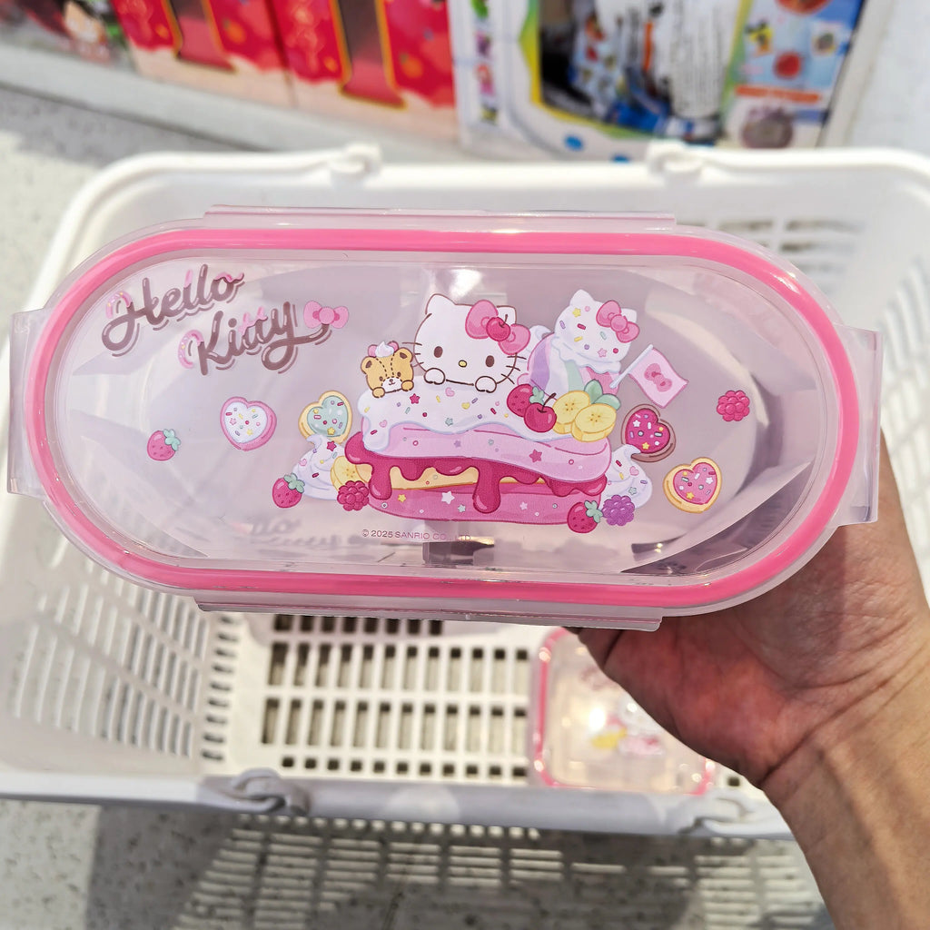 Kitty Rectangle Food Storage Container with Arc Edge Lock Design Airtight Leakproof BPA Free Ideal for Kitchen Organization
