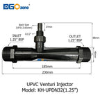 UPVC Venturi Injector for Mixing Liquid Venturi with Valve  BSP thread 1/2" 3/4" 1" 1.25" 1.5" 2" DGOzone