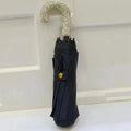Bling Rhinestones Handle Sunshade Umbrella Women's Sunshine Rain Umbrella Portable Polka Dots Anti UV Folding Sun Umbrella