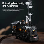1PC USB Powered Small Train styling Aroma Diffuser also Mini Air Humidifier with Ambient Lights and 2-level Timing for Home