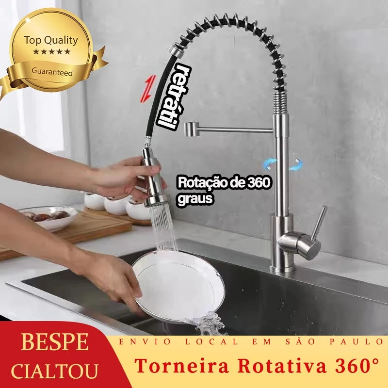 Gourmet Mobile Mixer Mono Command Spray Faucet with Articulated Spray