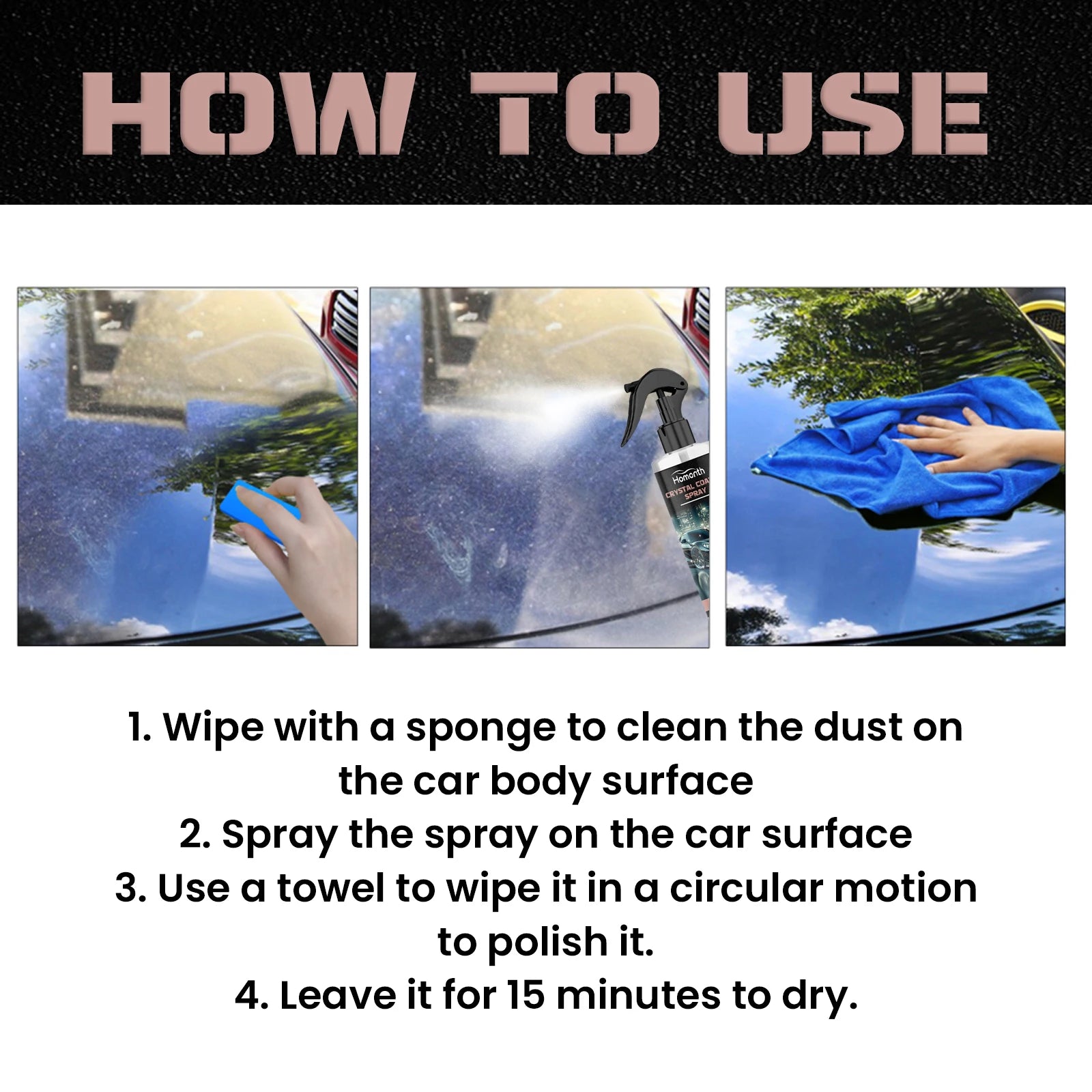 Automotive Coating Ceramic Spray To Clean Water Stains And Dirt To Red