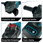 Kamolee M10 100MM 18500RPM Brushless Cordless Angle Grinder 3 Speed Cutting Power Tools Apply to 18V 21V Battery