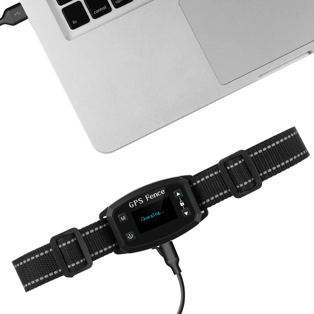 GPS Wireless Dog Fence System, Electric Smart Automatic Barking Stop Device, OLED Screen Pet Dog Training Shock Collar