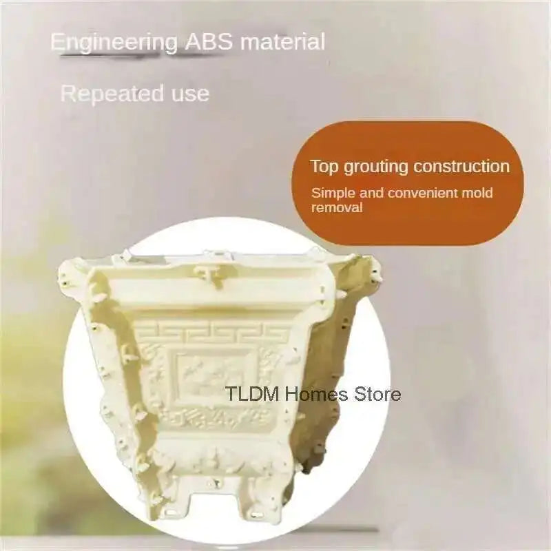 Hexagonal Cement Flowerpot Mold Home Garden Balcony Bonsai Pot Template Concrete Cast-in-place Homemade Plastic Flowerpot Mold