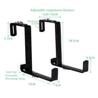 1 Pair Hanging Flower Planter Hooks Plant Pot Box Holders Adjustable Hanger For Flower basket  Balcony Yard Garden Wall Decor