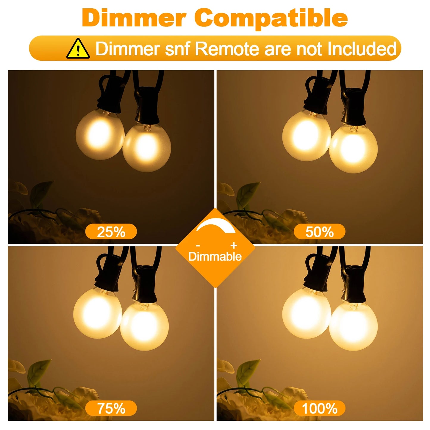 Vintage G40 Frosted Globe String Lights E12 220V EU Warm White 110V US Waterproof Retro Wedding Garden Light New Year's Garland