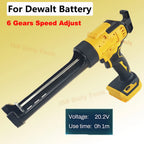 Electric Caulking Gun For Dewalt 20V 18V Battery  6 Gear Adjustable Speed Cordless Caulking Gun Glass LED Electric Silicone Gun
