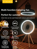 10000mAh Outdoor Camping Ventilator LED Licht Dreibein Tischventilator