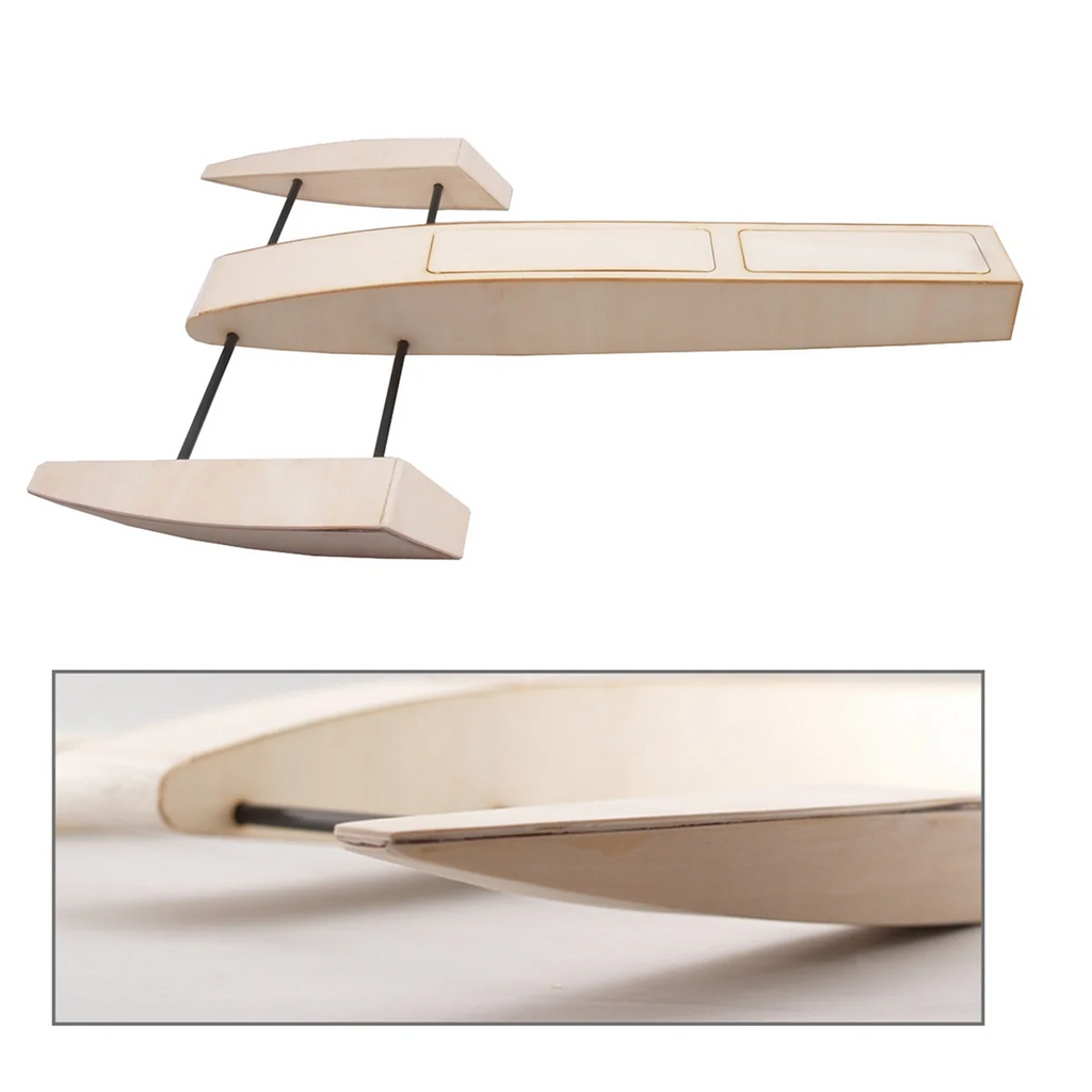 The New RC Speed Boat Wooden Sponson Outrigger Shrimp Speed Boat Model Kits Radio Remote Control Speedboat,Single Model