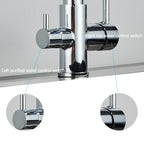 Chrome Filtered Kitchen Faucet Pure Water Kitchen Faucet Dual Handle Hot&Cold Drinking Water Purified Kitchen Mixer Taps