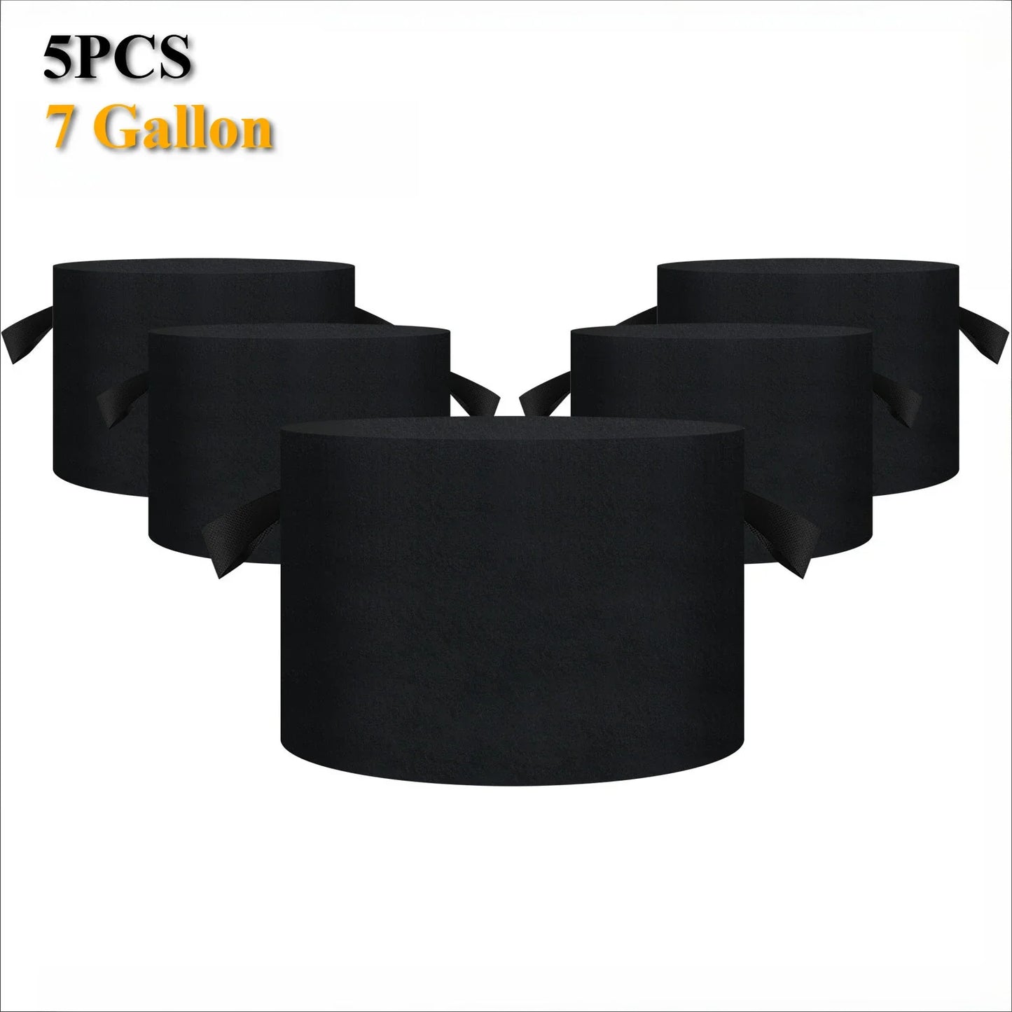 5-Pack 5Gallon Plant Grow Bags Heavy Duty Thickened Nonwoven Fabric Pots with Handles for Vegetable Flower Potato Garden Bags