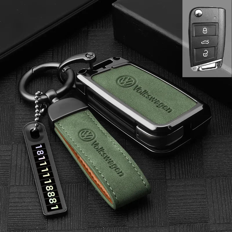Vw Golf 5 6 Polo Passat B6 B7 Cc Skoda Jetta Universal Car Key Case Luxury Leather Key Cover Durable Secure Car Holder