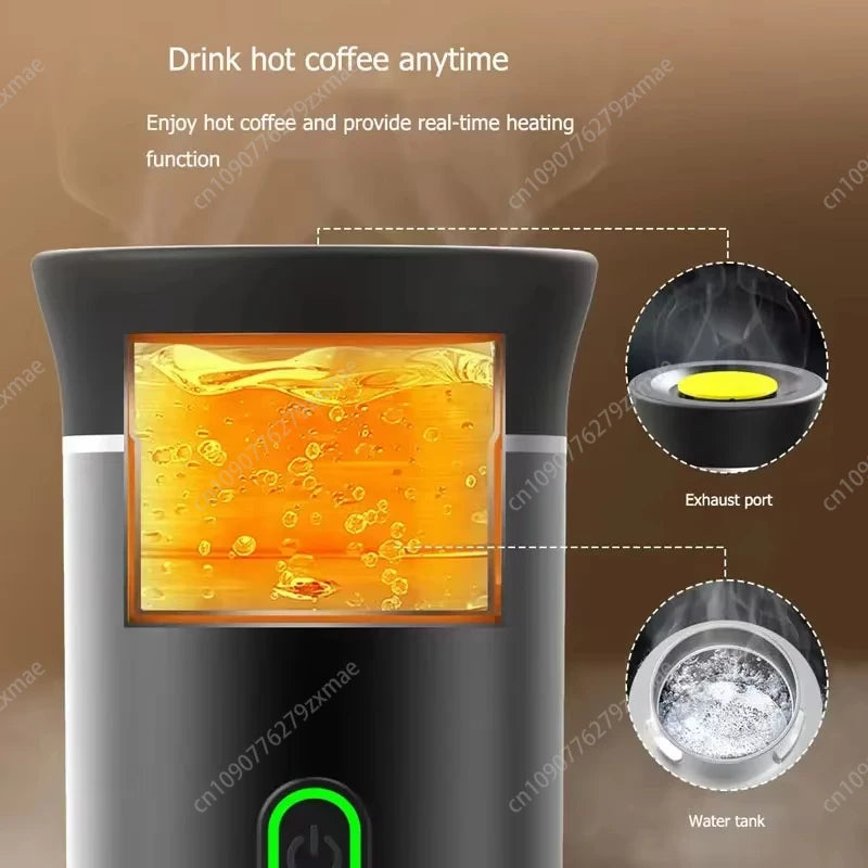 Portable Wireless Espresso Coffee Maker Electric Coffee Machine 19Bar Automatic Heating Fit Nespresso Capsule Pods Ground Coffee