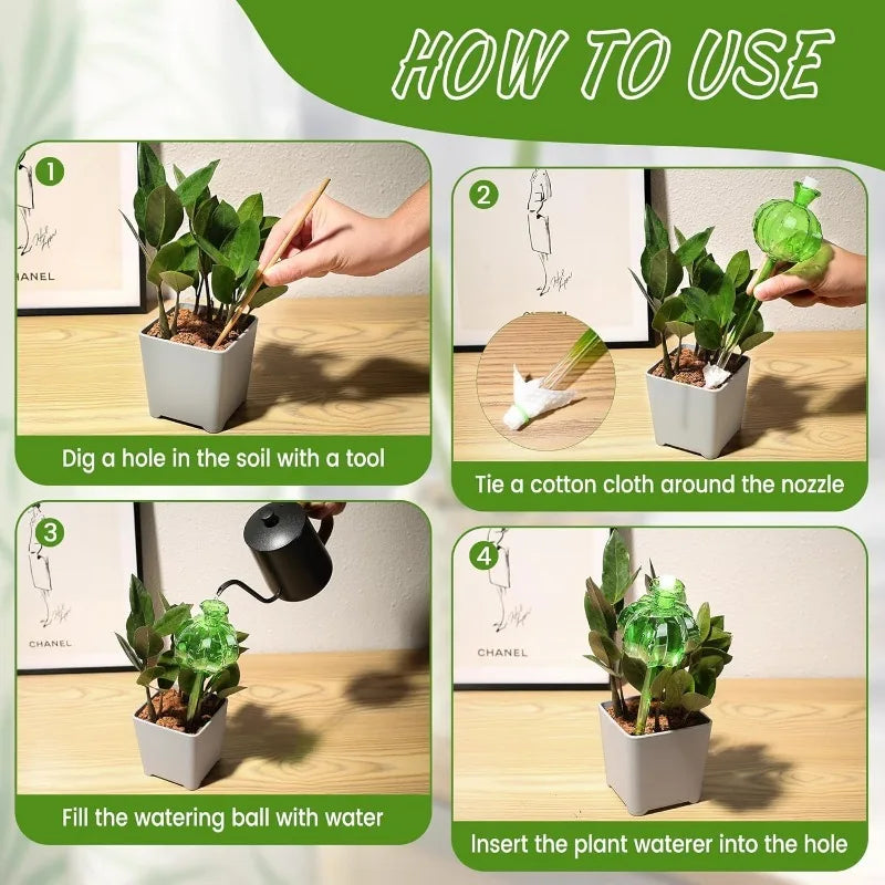 Self Watering Kits Glass Waterers Drip Irrigation Devices Plant Watering Device Gardening Indoor Flowers Plant Irrigation System