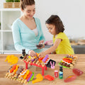Kids Pretend Play Kitchen Toys Simulation Food Barbecue Cooking Toys Children Educational Play House Interactive Girl Toys Gift