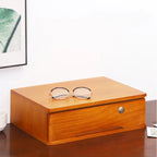 1/2/3 Tier Desktop Storage Box, Wooden Drawer Organizer with Lockable Drawers, No Assembly Required