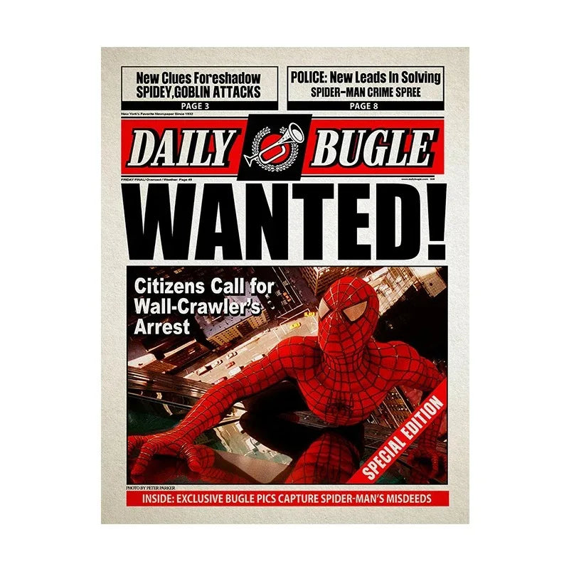 Marvel  Funny Spiderman Poster And Print HE'S  BACK Canvas Painting Comic Wall Art Living Room Home Decoration Gift