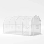 White 4M Outdoor Tunnel Greenhouse with Steel Frame