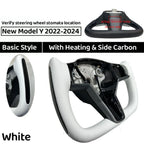  350mm Yoke Handle Steering Wheel With Heating Personalized NAPP Leather Accessories For Tesla Model 3/Y 2018-2022 Y 2022-2024