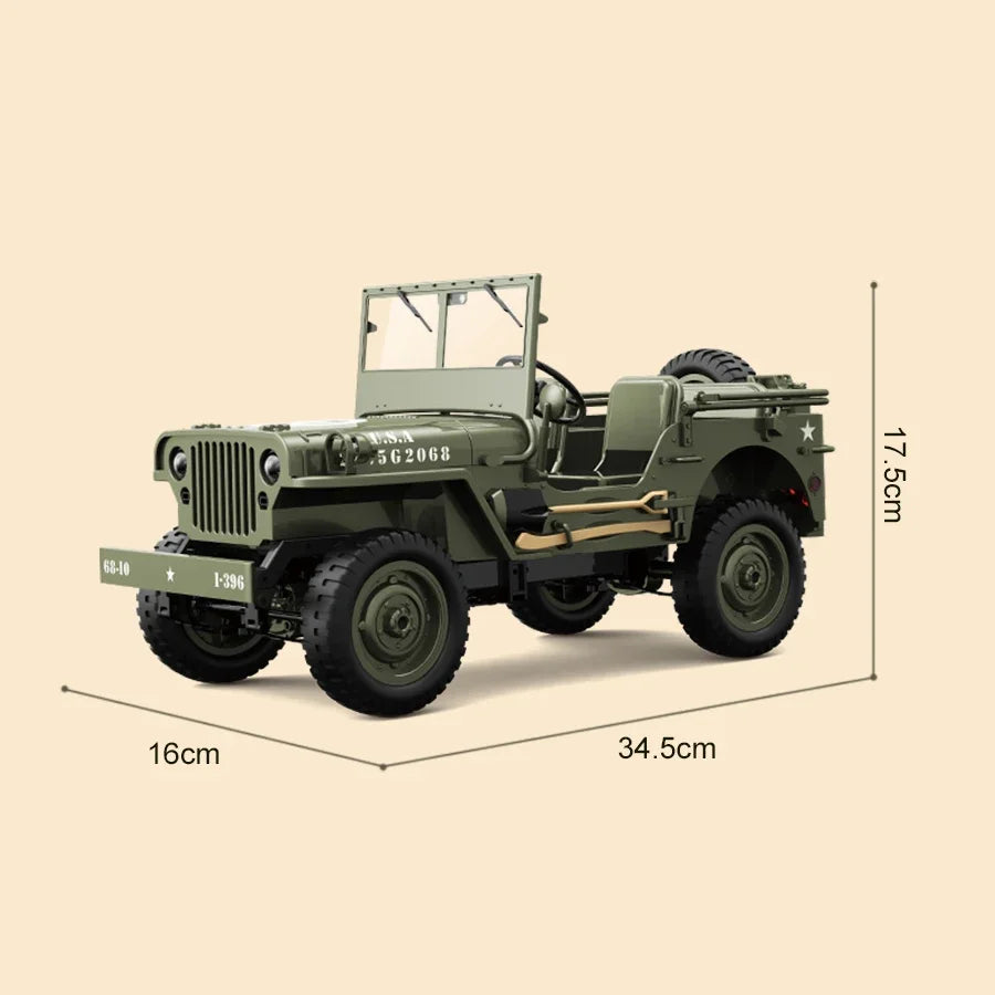 JJRC C8815 4WD Off-road RC Car RTR Crawler 2.4G 1941 Mb Scaler Willys Jeep Climbing Scale Military Truck Vehicle Adult Kids Toy