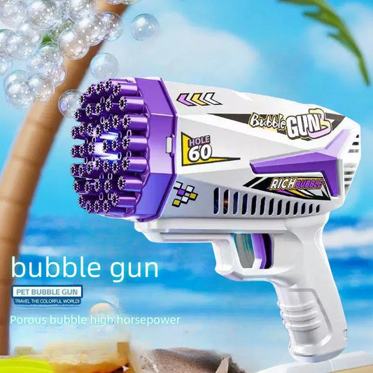 Large Capacity Automatic Bubble Gun with LED Lights - Rechargeable Fun! | AlluCanFind