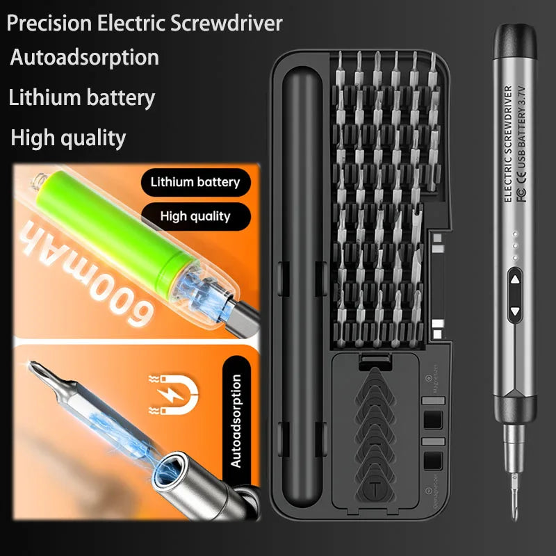 Multifunctional Precision Electric Screwdriver,Silent, Durable, Long-lasting,Rechargeable,High Torque Household Maintenance Tool