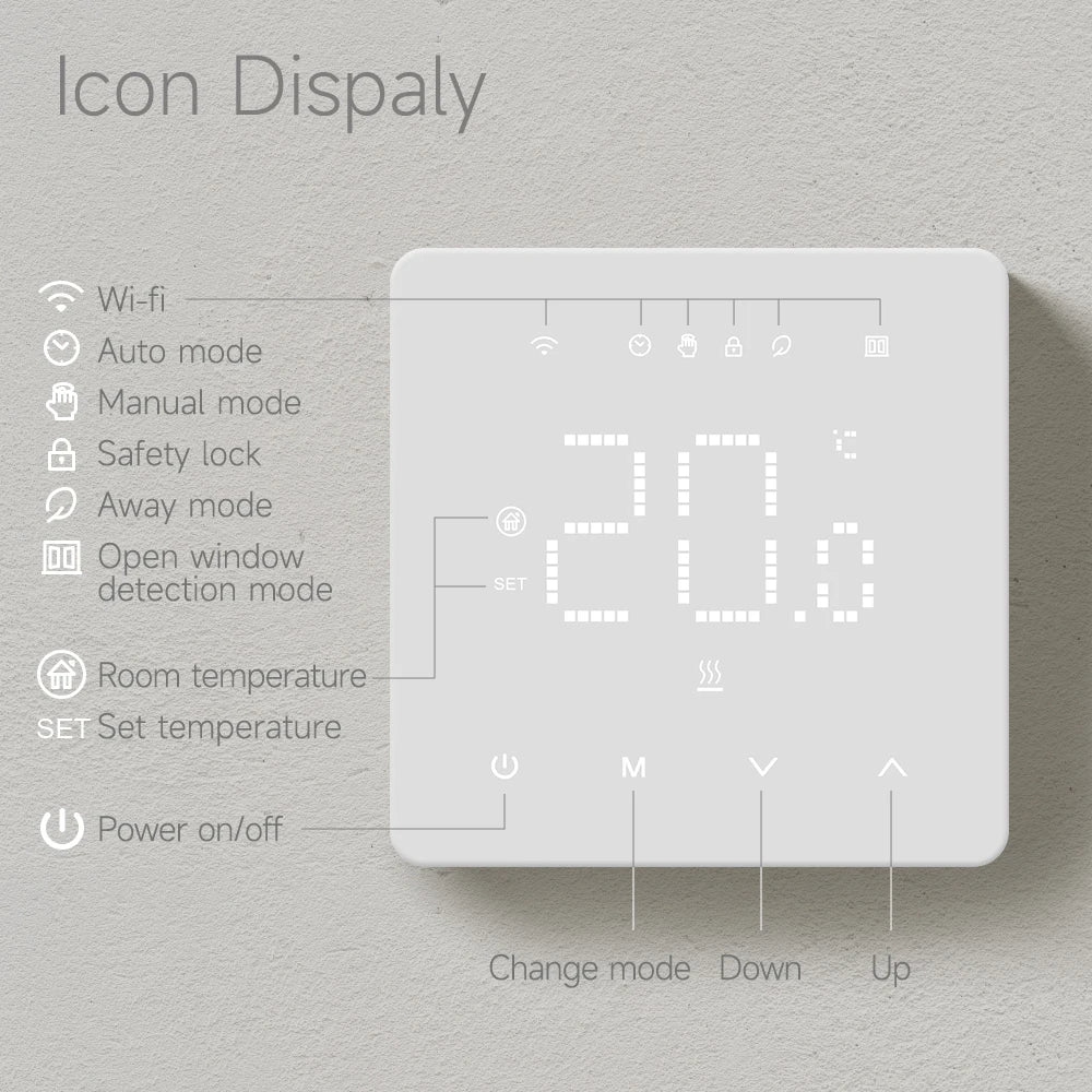 Beok WIFI Thermostat Tuya Smart Home Electric Heating Warm UnderFloor Gas Boiler Digital LED Temperatur Controller Alice Alexa