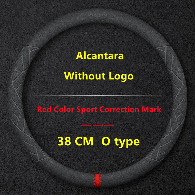 Steering Wheel Cover For Tesla Model 3 Y S X Alcantara 4 Seasons 36-39 CM Diameter Black Car Interior Accessories 2019-2025