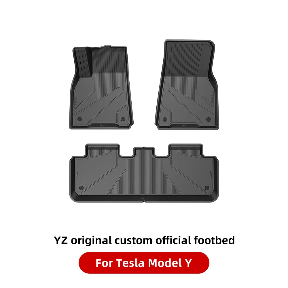 YZ For Tesla Floor Mats Model 3 Y Highland 2021-2024 Car Four Seasons Waterproof Non-slip Floor Mat TPE Special Car Accessories