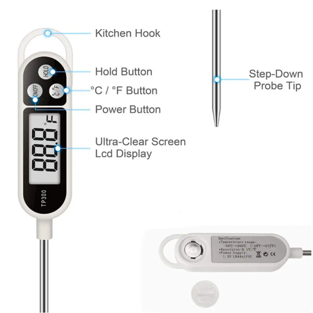 Kitchen Digital Thermometer Meat Milk Cooking  Food Candy Thermometer  Oil Deep Fry BBQ Grill Smoker Thermometer