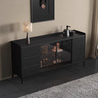 Kitchen Shelf Cabinets Living Room Storage Display Black Closets Cabinet Buffet Cupboard Mueble Recibidor De Entrada Decor