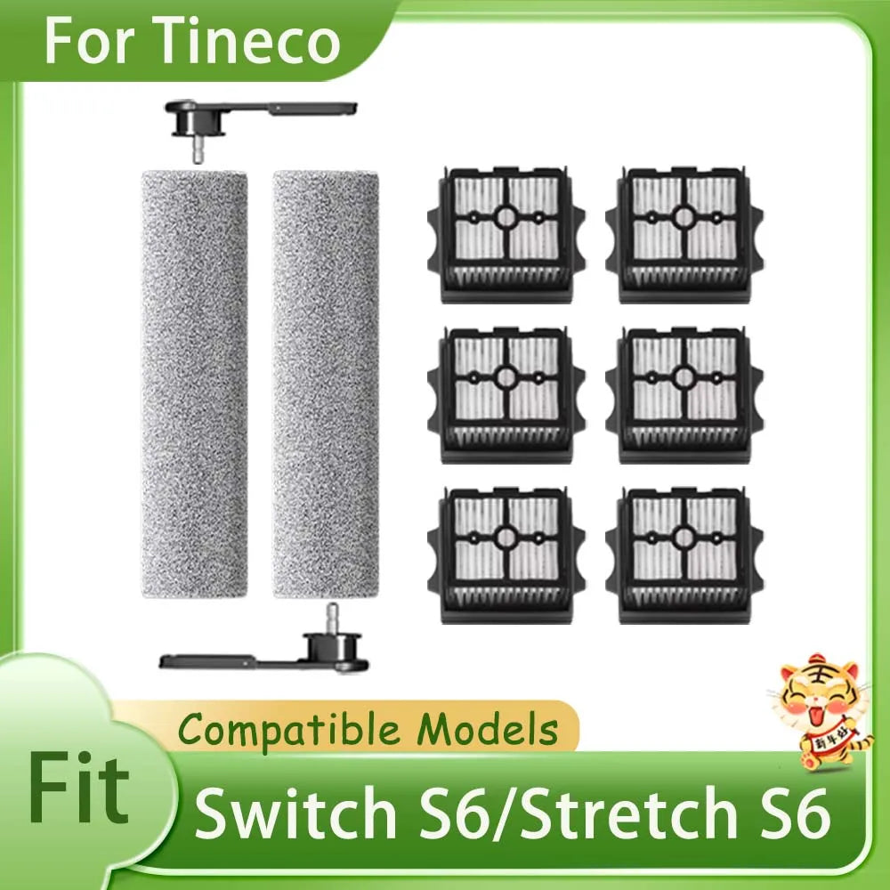 Filters For Tineco Floor One Switch S6/Stretch S6 Wet Dry Vacuum Cleaner Replacement Parts Roller Brush Heap Filter Accessories