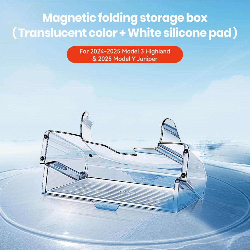 YZ For 2021-2025 Tesla Highland Model 3 Y Juniper Tray Magnetic Under Screen Hidden Storage Box Magnetic Hidden Screen Box