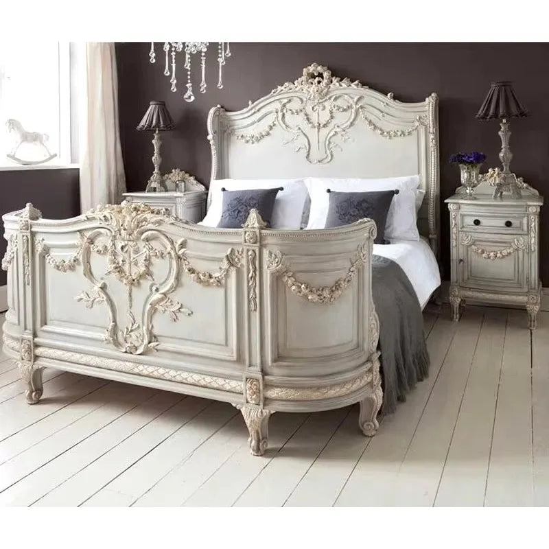 French Bedroom Furniture Storage Solid Wood Dresser Makeup Vanity Desk Dresser with Mirror