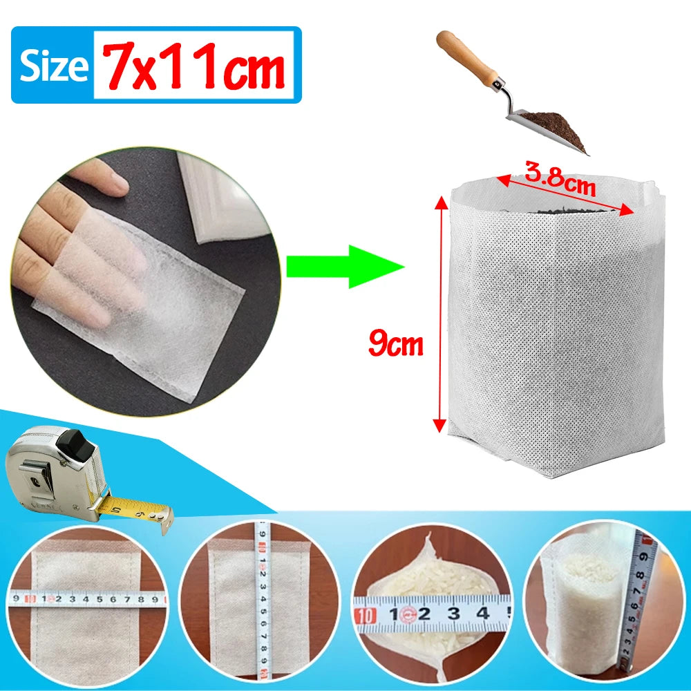 100-200Pcs Nursery Bags Plant Grow Bags Biodegradable Non-woven Fabric Seeds To Sow Flower Pot For Home Garden Accessories Tools