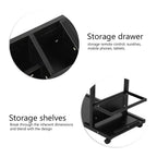 Portable Multifunctional Removable Laptop Desk with Wheels Drawer Bed Sofa Books Snack
